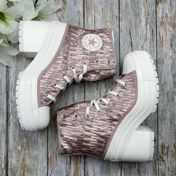 Chuck 70 De Luxe Heel Satin Hightop Boots Shoes Sneakers Size 7.5 - Picture 1 of 16